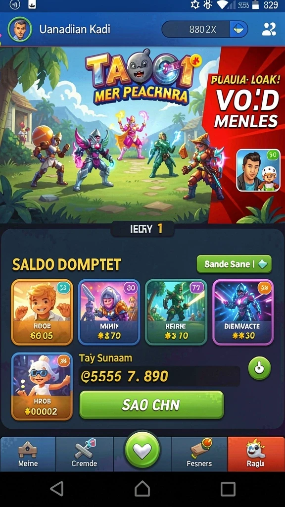 Tampilan menu utama yang intuitif dan menarik.