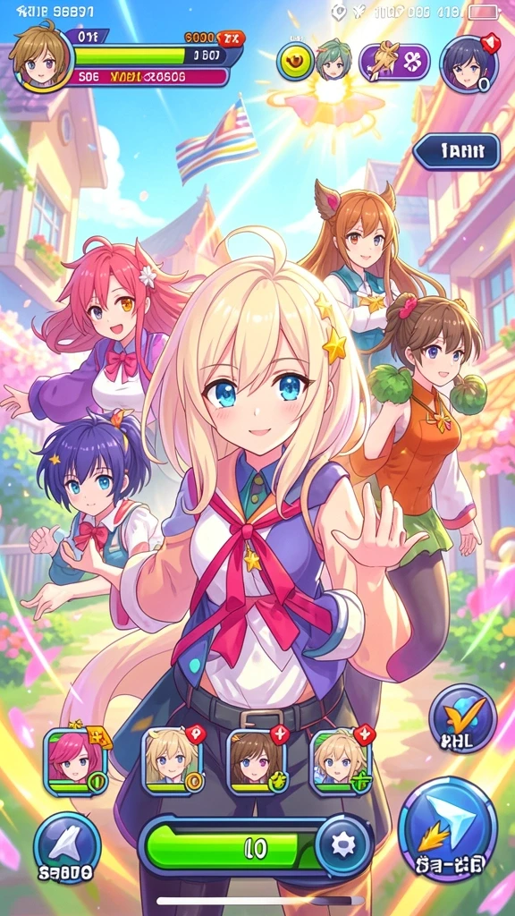 Tampilan utama game yang menampilkan karakter utama dan dunia permainan.