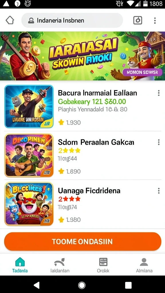 Tampilan menu utama yang menarik dan mudah dinavigasi.
