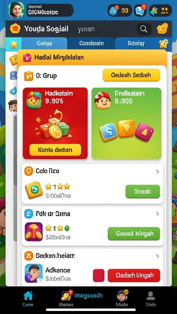 Fitur komunitas yang memungkinkan interaksi dengan pemain lain.