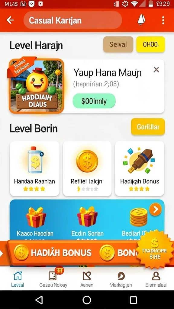 Tampilan level yang penuh warna dan menarik.